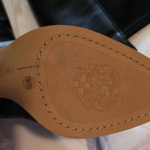 Vince Camuto VC-Cottara OTK Black Boots 7M Neoprene Leather Block Heel - Picture 10 of 12